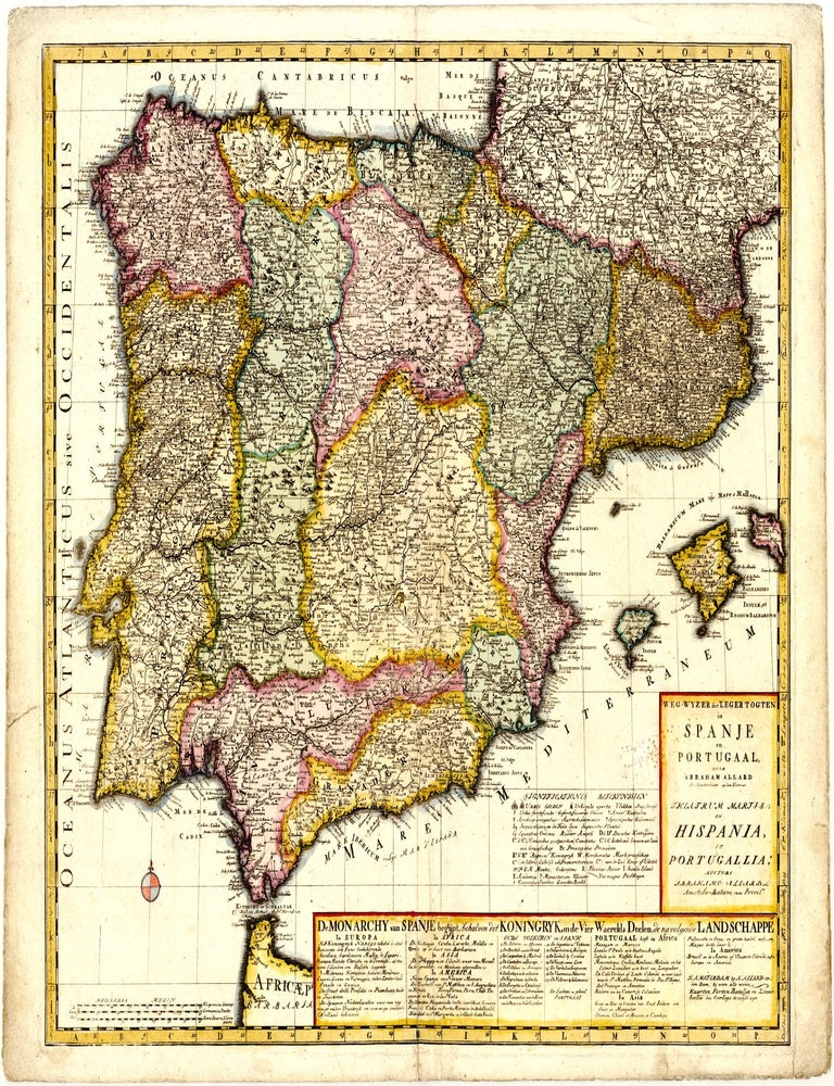 Weg-Wyzer der Legertogten in Spanje en Portugaal / Theatrum Martis in Hispania, et Portugallia. Abraham ALLARD.