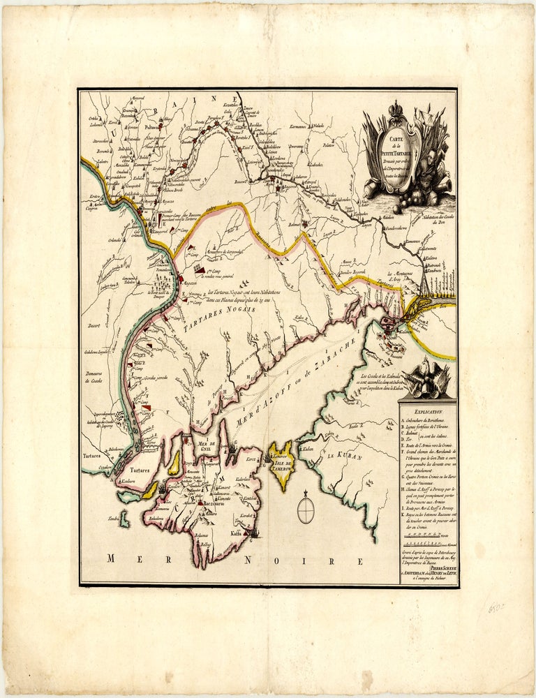 Carte de la Petite Tartarie, Dress&eacute;e par ordre de l'Imperatrice de toutes les Russies. Hendrik DE LETH.