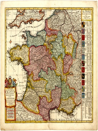 Carte Nouvelle du Royaume de France divise en toutes ses Provinces et ses Acquisitions. Pierre...