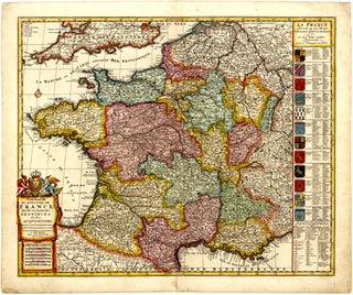 Carte Nouvelle du Royaume de France divise en toutes ses Provinces et ses Acquisitions. Pierre...
