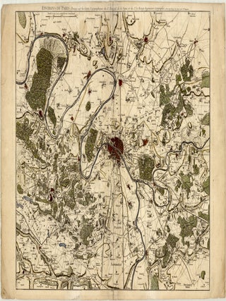 Environs de Paris. Dresses sur les Cartes Topographiques du Sr. Roussel, de la Vigne, et du Sr....