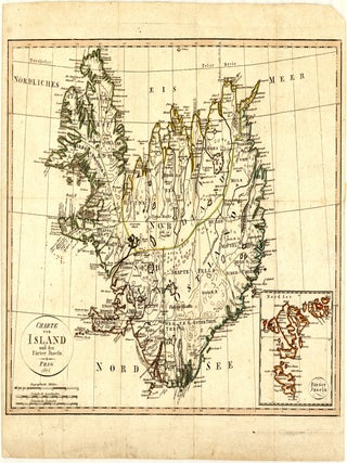 Charte von Island und den F&auml;r&ouml;er Inseln. Johann Christoph Matthias REINECKE