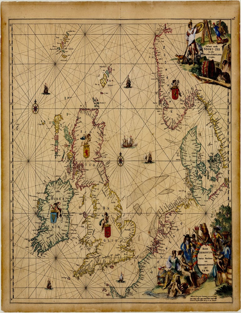 Pascaert vande Noort-Zee om achter Yrland en Schotland om te seylen. / Mare Germanicum ac Tractus Maritimus retro Hiberniam et Scotiam. Frederick DE WIT.