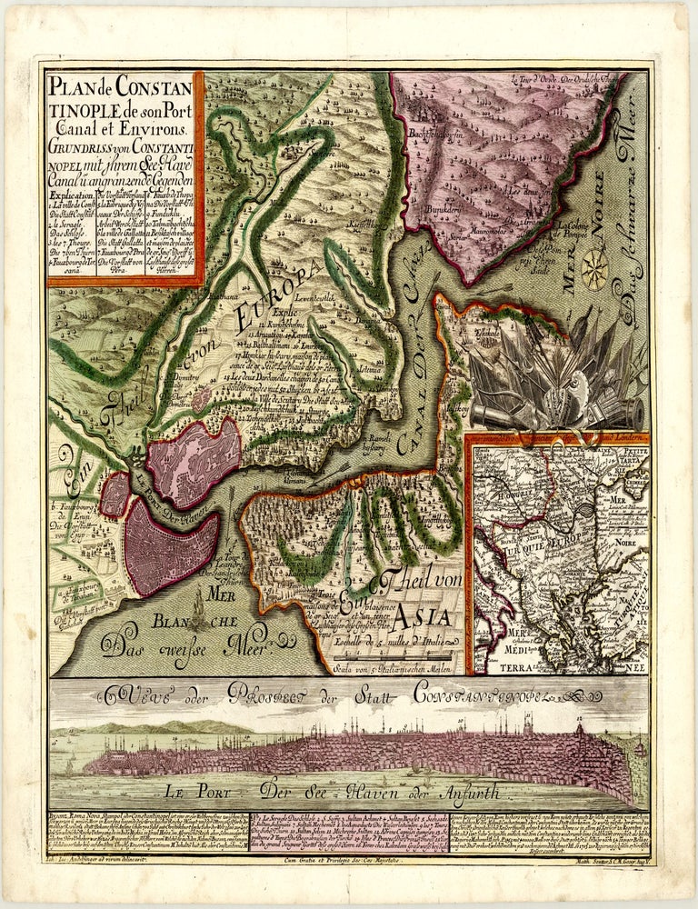 Plan de Constantinople de son Port Canal et Environs. : Grundriss von Constantinopel mit ihrem See-Have Canal u. angr&auml;nzende Gegenden. Matth&auml;us SEUTTER.