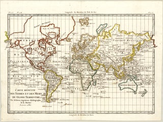 Carte réduite des Terres et des Mers du Globe Terrestre. Rigobert BONNE