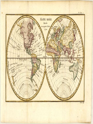 Mappe monde Divis&eacute;e en ses quatre Parties 1792. Anonymous