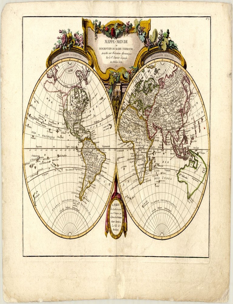 Mappe-Monde ou Description du Globe Terrestre, Assujettie aux Observations Astronomiques....