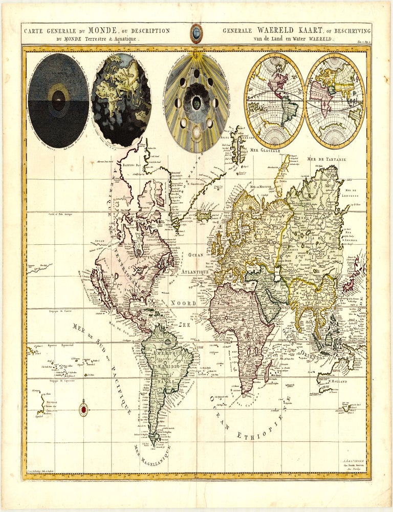 Carte Generale du Monde, ou Description du Monde Terrestre &. Pierre MORTIER