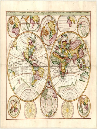Le globe terrestre represent&eacute; en deux plans-hemispheres, et en diverses autres figures. Vincenzo...