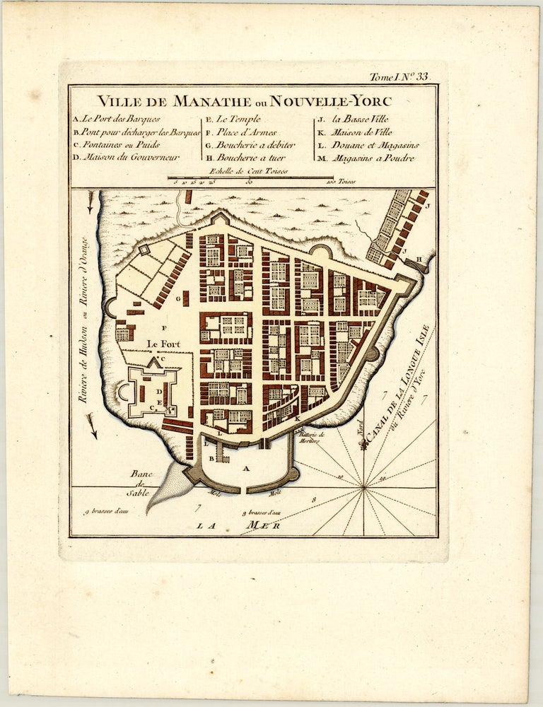 Ville de Manathe ou Nouvelle-Yorc. Jacques-Nicolas BELLIN.