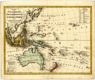 Karte vom Fünften Erdtheil, oder Polynaesien-Inselwelt, oder Australien od. Süd-Indien....